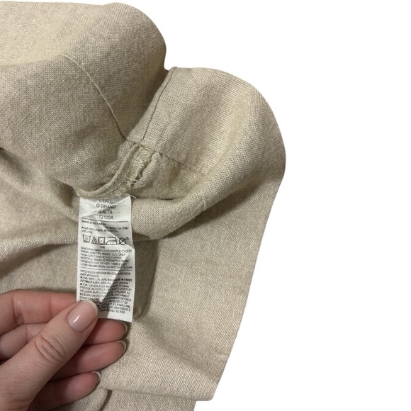 NWT Old Navy Linen Blend Button Front Shirt Dress Neutral Large Tall - Picture 5 of 13